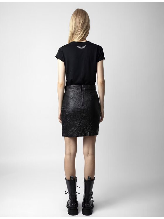 Zadig&Voltaire Zadig&Voltaire Spódnica skórzana RWSK004NOI Czarny Modern Fit