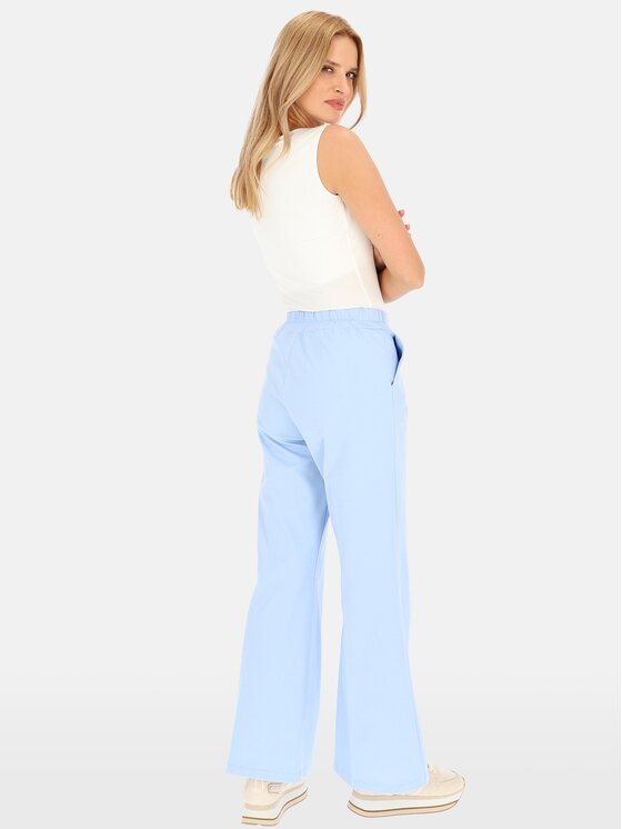 Perso Perso Kalhoty z materiálu PTE242408F Světle modrá Regular Fit
