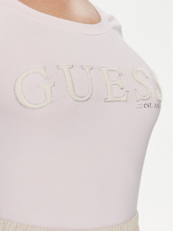 Guess Guess Тишърт Pony Hair W4RI45 J1314 Розов Slim Fit
