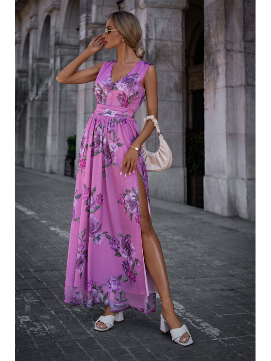 Made of Emotion Made of Emotion Koktejlové šaty M781 Ružová Generous Fit