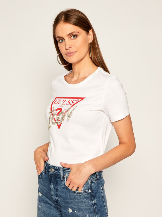 Guess Guess Tričko Icon W0YI32 I3Z00 Biela Regular Fit