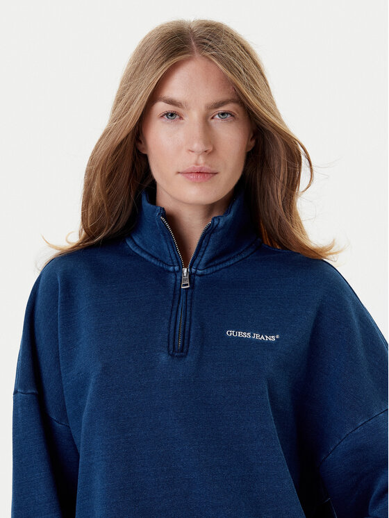 Guess Jeans Guess Jeans Sweatshirt W5YQ10 KCXQ1 Dunkelblau Regular Fit