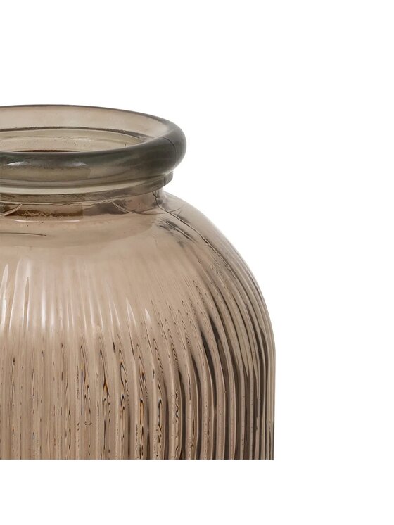 MIAhome MIAhome Wazon ze szkła z recyklingu ryflowany Luz 72 cm Brązowy