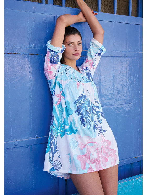 Calida Calida Camicia da notte 34229 Blu Comfortable Fit