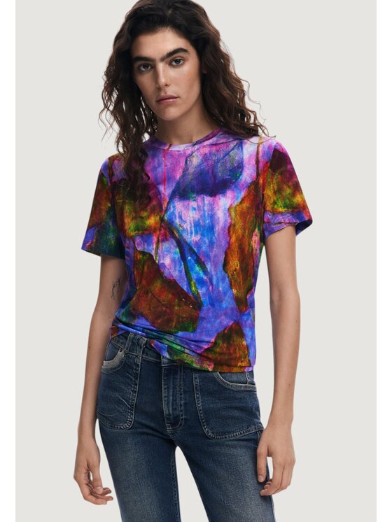 Desigual Desigual T-Shirt TS_YELLOWSTONE Μωβ To Fit