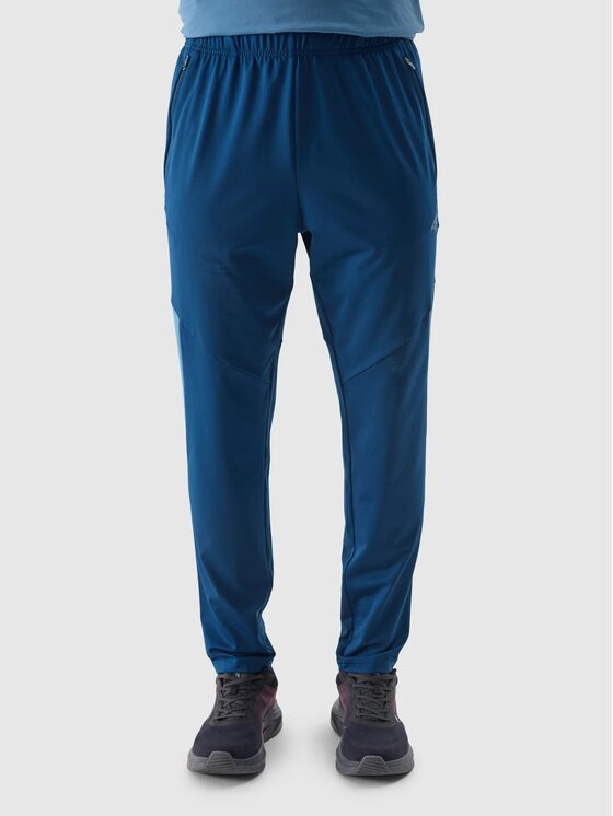 4F 4F Pantaloni di tessuto 4FWSS24 TFTRM453 31S GRANATOWY XXL Blu Regular Fit