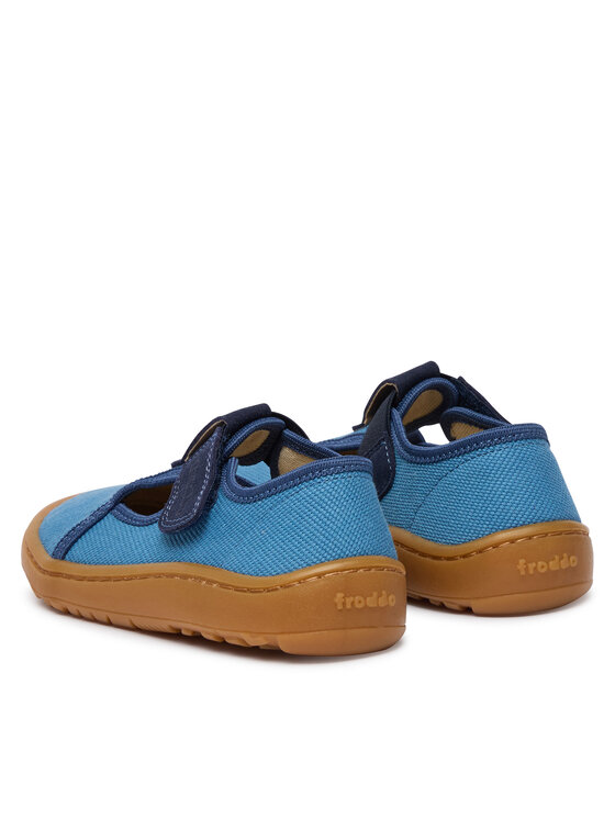 Froddo Froddo Papuče Barefoot Canvas T-Bar G1700439-1 S Modrá