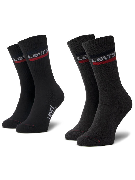 Levi's® Levi's Σετ 2 ζευγάρια ψηλές κάλτσες unisex 37157-0153 Μαύρο