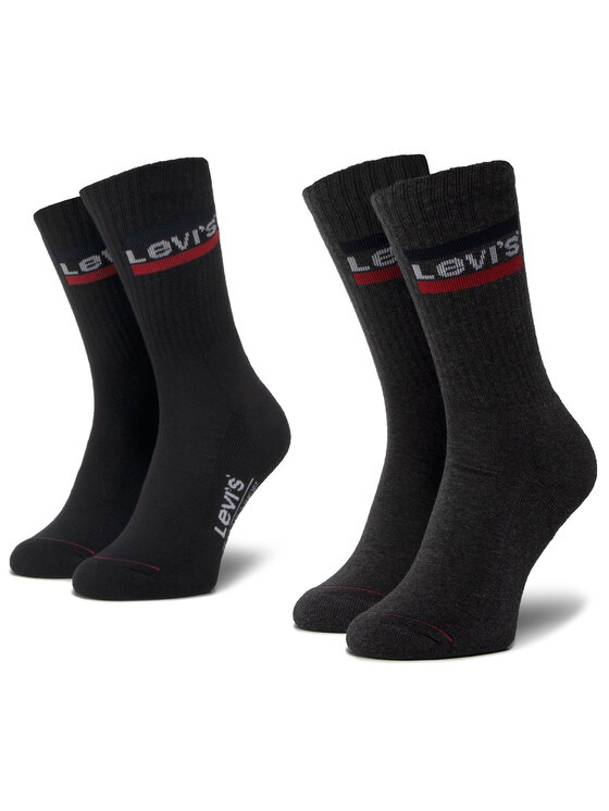 Set de 2 perechi de șosete lungi unisex Levi's® 37157-0153 Negru