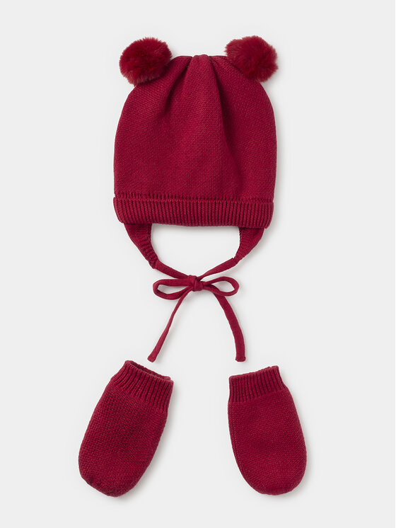 Mayoral Set Mütze und Handschuhe - Kinderkleidung, Größe 3M Rot 9.668