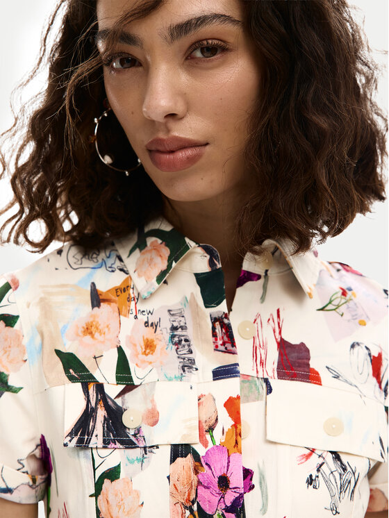 Desigual Desigual Marškinių tipo suknelė Fini 26SWVW48 Écru Regular Fit