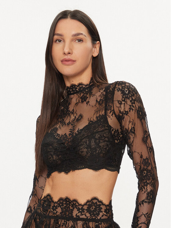 Hunkemöller Hunkemöller Блузка Mya 205075 Чорний Slim Fit