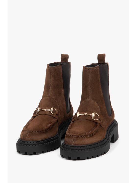 Estro Estro Členková obuv s elastickým prvkom ER00118382 Hnedá