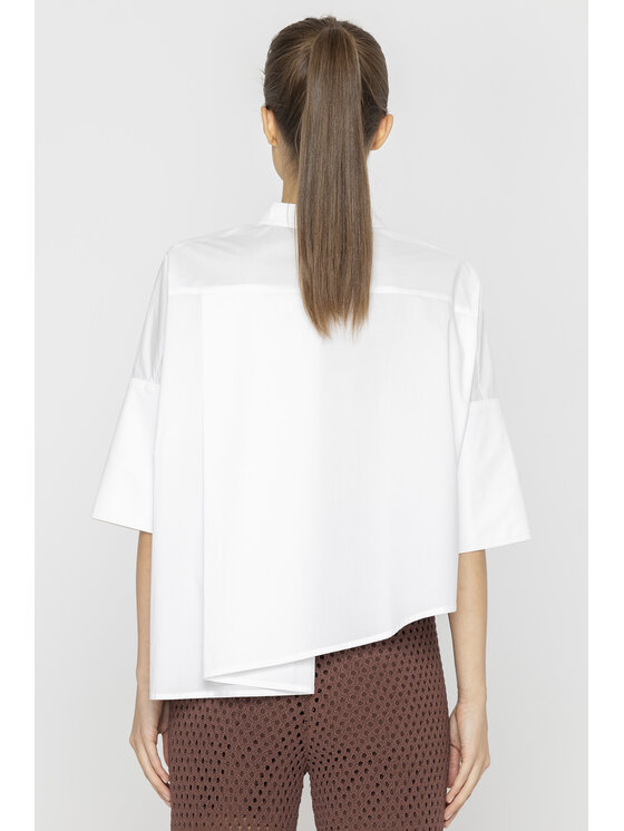 Deni Cler Milano Deni Cler Milano Koszula T-DC-1423-E2-10-10-1 Biały Loose Fit