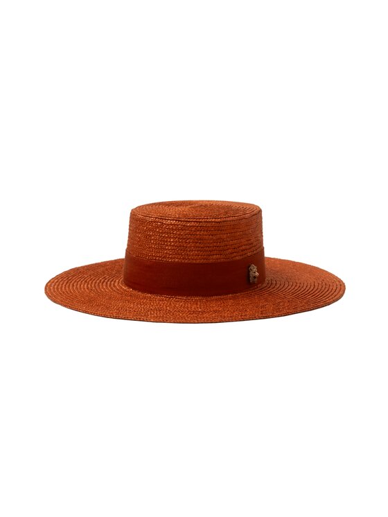 Paris+Hendzel Paris+Hendzel Kapelusz Carrot Wide Brim Canotier Pomarańczowy