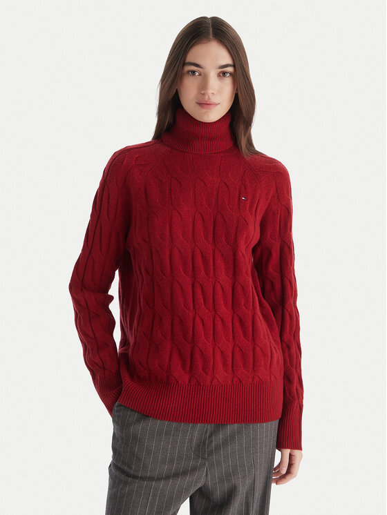 Tommy Hilfiger Tommy Hilfiger Rollkragenpullover WW0WW46791 Rot Regular Fit