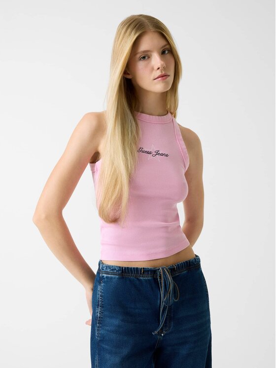 Guess Jeans Top 180345 Ružová Classic Fit