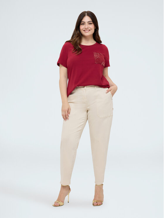 Fiorella Rubino Fiorella Rubino T-Shirt G062L009578N036 Bordowy Regular Fit