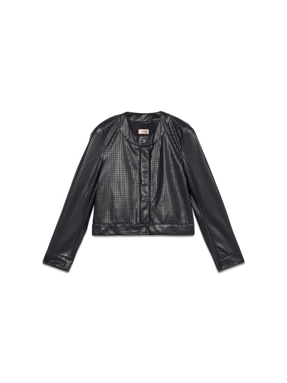 Oltre Oltre Kurtka z imitacji skóry R355R102172N034 Niebieski Cropp Fit