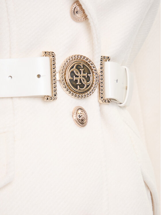 Guess Guess Płaszcz przejściowy W5BL25 W2672 Écru Regular Fit