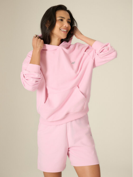 4F 4F Bluza ESSENTIAL 4 Różowy Loose Fit