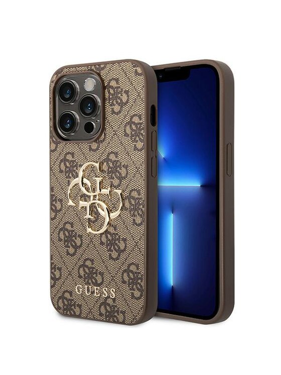 Guess Guess Etui na telefon iPhone 15 Pro Brązowy