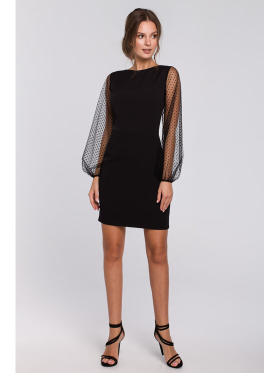 Makover Makover Večerní šaty K032 Černá Regular Fit