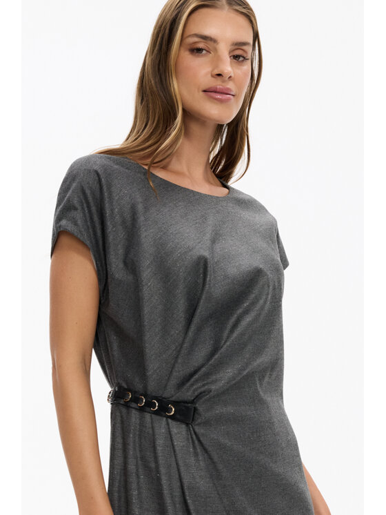 Deni Cler Milano Deni Cler Milano Sukienka koktajlowa W-DC-3265-F5-H6-88-1 Szary Regular Fit