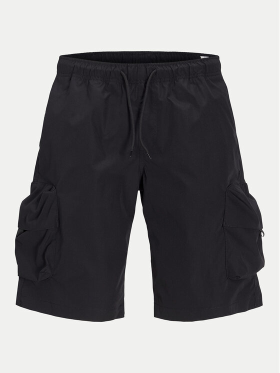 Jack&Jones Jack&Jones Kratke hlače iz tkanine Cole 12269386 Črna Cargo Fit