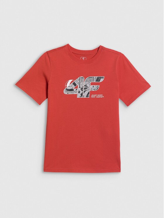 4F 4F T-Shirt 4FJRAW26TTSHM4349-062S Červená Regular Fit