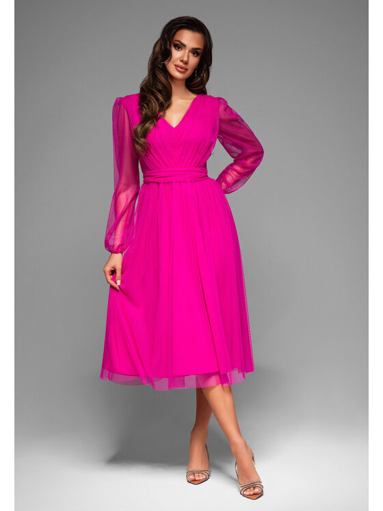 Ombre Ombre Sukienka koktajlowa LA-OM-DLR007 Różowy Regular Fit