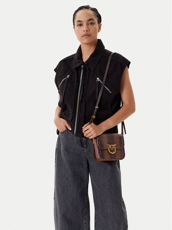 PINKO PINKO Дамска чанта Love Box Bag Fl Mini PE 25 PLTT 104297 A2CH Кафяв