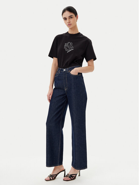Karl Lagerfeld Jeans Karl Lagerfeld Jeans T-shirt A2W17077 Crna Regular Fit
