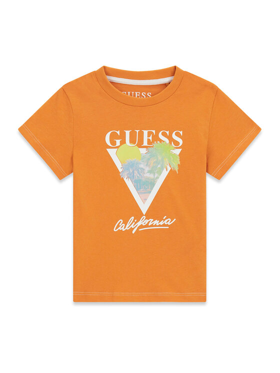 Guess Tricou N6GI10 K8HM4 Portocaliu Regular Fit
