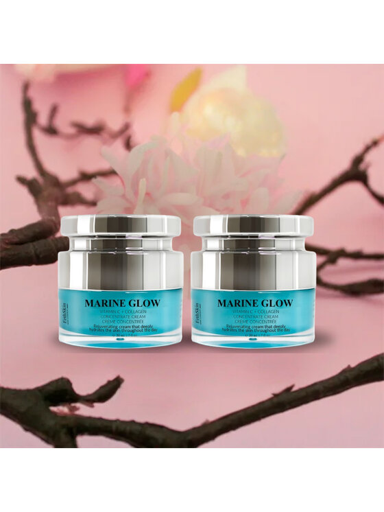 Erthskin London Erthskin London 2x Krem z koncentratem witaminy C Marine Glow Krem na dzień i na noc