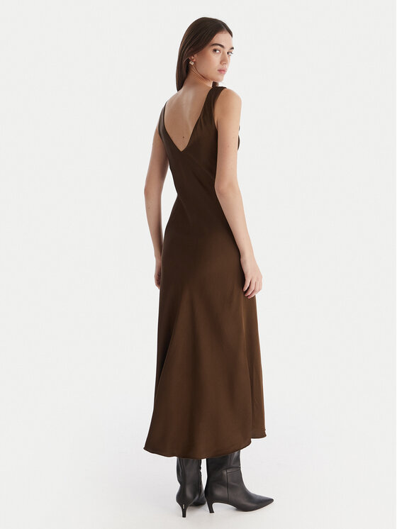 ViCOLO ViCOLO Cocktail obleka TF0247 Rjava Regular Fit