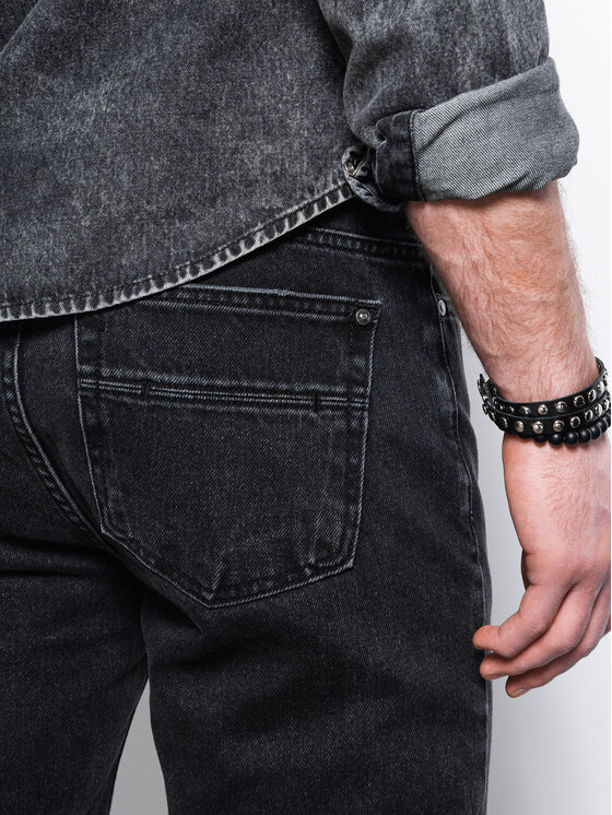 Ombre Ombre Jeansy P1028 Černá Regular Fit