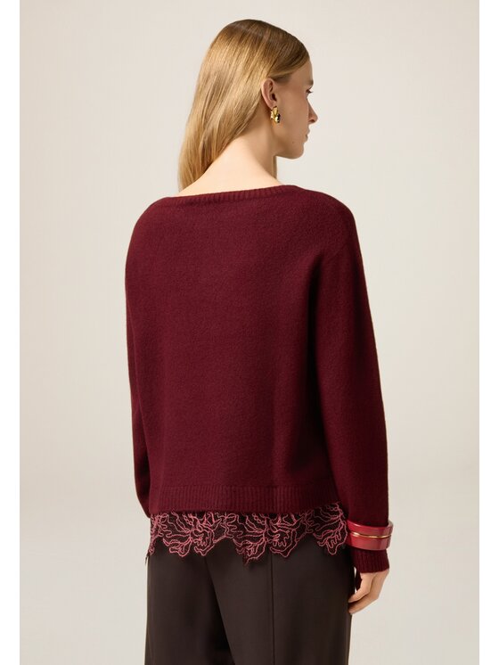 Oltre Oltre Maglione M141J005449N036 Bordeaux Baggy Fit