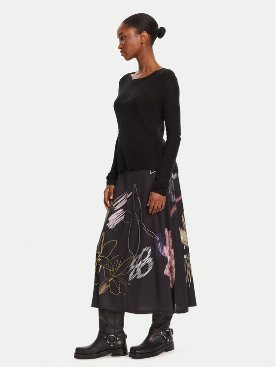 Desigual Desigual Vsakodnevna obleka Kala 25WWVK25 Črna Slim Fit