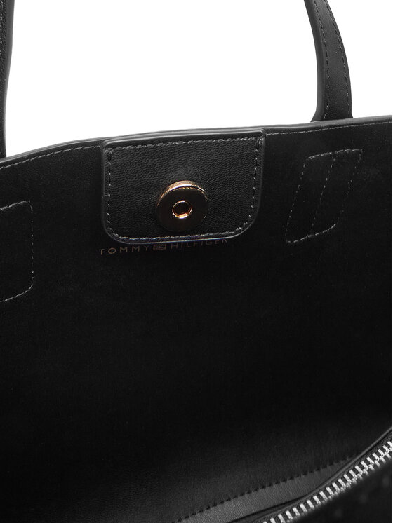 Tommy Hilfiger Tommy Hilfiger Kabelka Th Distinct Mini Tote AW0AW17459 Čierna