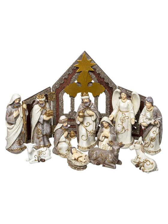 MIAhome MIAhome Figurka szopka NATALE 11 elementów, 25x18 cm Brązowy