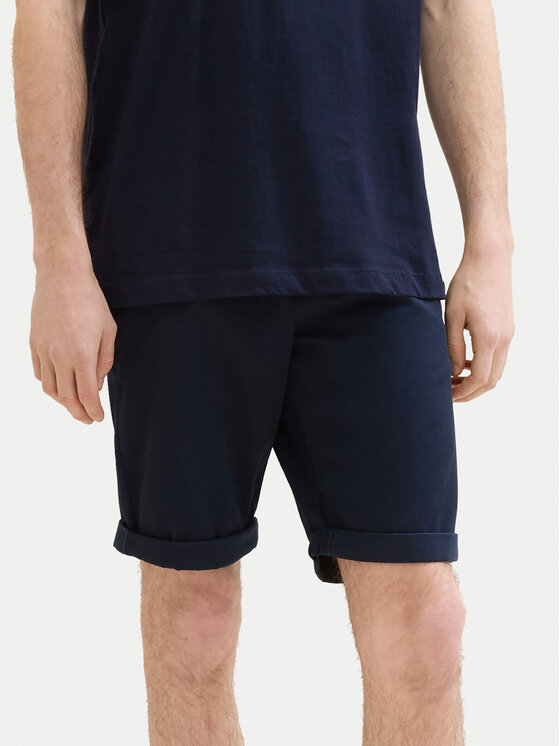 Tom Tailor Tom Tailor Kratke hlače iz tkanine 1040227 Mornarsko modra Slim Fit