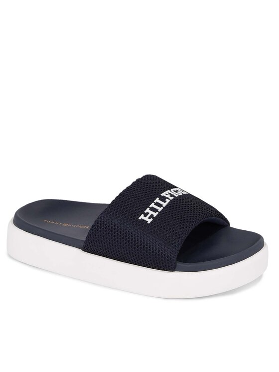 Tommy Hilfiger Tommy Hilfiger Nazouváky Platform Mesh Pool Slide FW0FW07828 Tmavomodrá