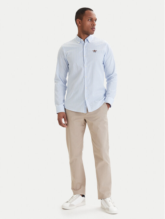 Aeronautica Militare Aeronautica Militare Cămașă 261CA1320UCT03532 Albastru celest Regular Fit