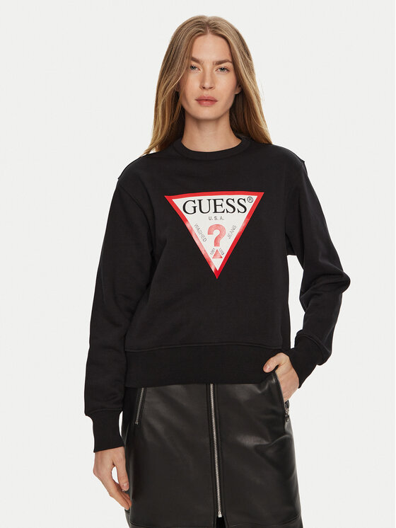 Guess Sweatshirt W2YQ16 KBA11 Noir Regular Fit