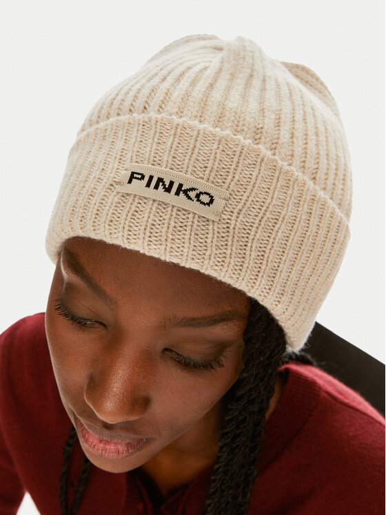 PINKO Pinko Шапкa Lambkin Cuffia AI 24-25 BLK01 104489 A1CH Бежевий