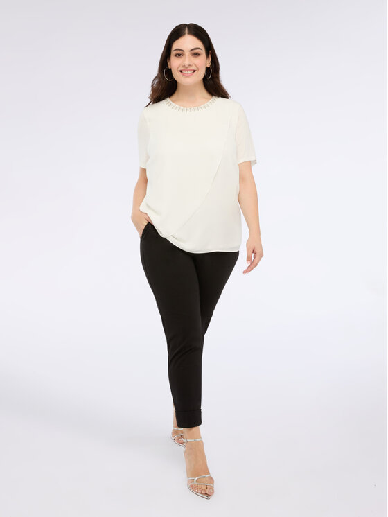 Fiorella Rubino Fiorella Rubino T-Shirt G244L008549N011 Biały A-Line Fit
