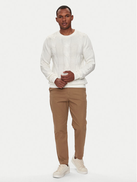 Lindbergh Lindbergh Megztinis 30-805015 Balta Relaxed Fit