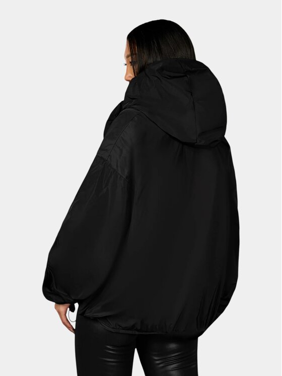 MADE BY SOCIETY MADE BY SOCIETY Kurtka anorak RIBBED VOID Jacket - J27222 Czarny Basic Fit