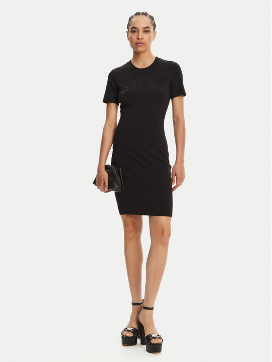Versace Jeans Couture Versace Jeans Couture Kleid für den Alltag 78HAOS04 Schwarz Slim Fit